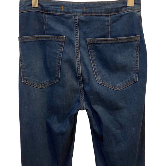 Free People Float on flare denim jeans Sz 26 R dark wash Retro 70s frayed hem - Picture 5 of 16